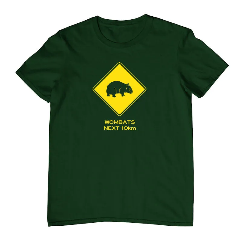 Wombat Road Sign Childrens T-Shirt (Colour Choices)